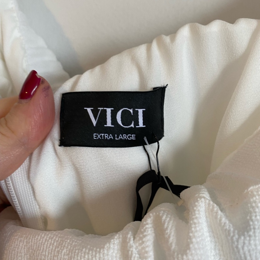 NWT Vici Crystal Clear white Jumpsuit - Picture 4 of 7